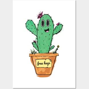 Cute cactus - fee hugs Posters and Art